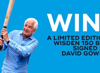 Win! Wisden 150 bat signed by David Gower